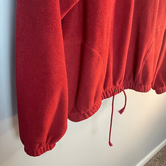 VTG Polo Sport Ralph Lauren SZ XL Red Fleece Quarter Zip Drawstring Hem Pullover - Picture 5 of 16